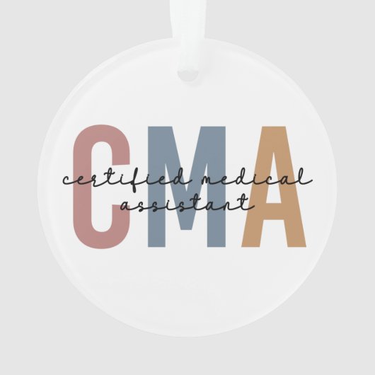 CMA Certified Medical Assistant Ornament (achterkant)