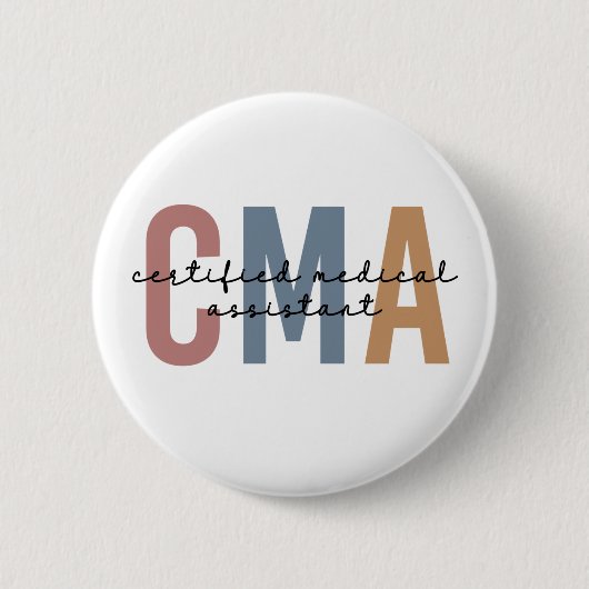 CMA Certified Medical Assistant Ronde Button 5,7 Cm (Voorkant)