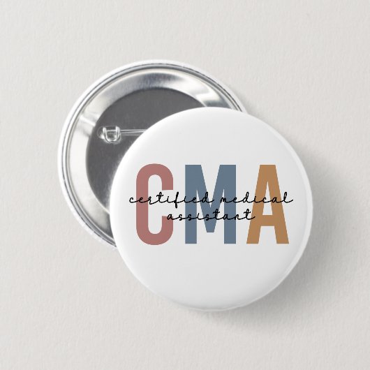 CMA Certified Medical Assistant Ronde Button 5,7 Cm (Voorkant /achterkant)