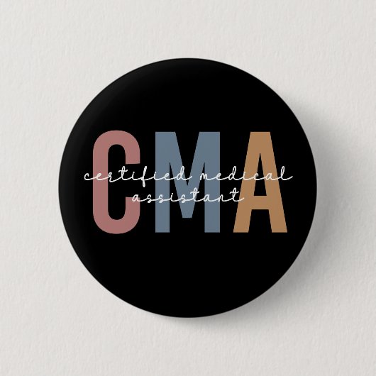 CMA Certified Medical Assistant Ronde Button 5,7 Cm (Voorkant)