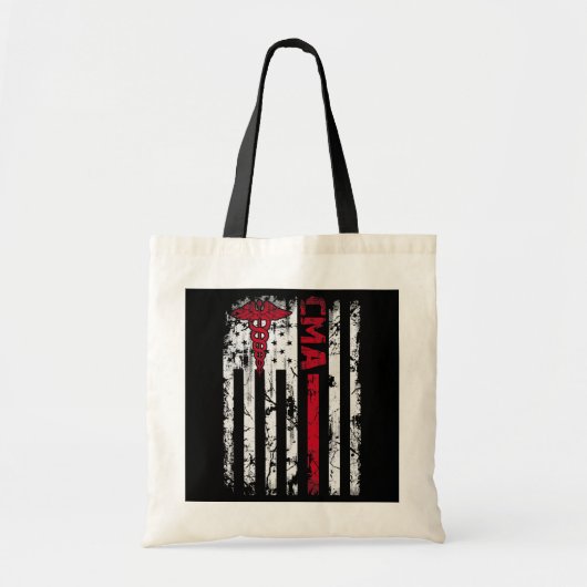 CMA Certified Medical Assistant USA Flag Nurse Tote Bag (Voorkant)