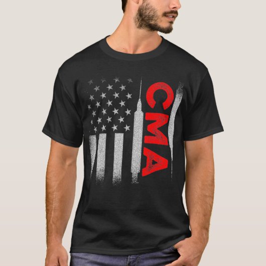CMA gecertificeerde medische assistent assisteren T-shirt (Voorkant)