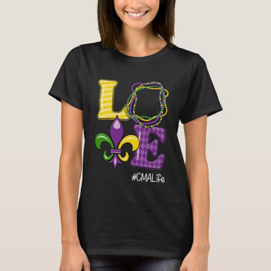 CMA Nurse Mardi Gras Leopard Festival Party T-shirt (Voorkant)