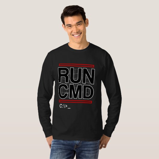 CMD Computer Nerd Code Progamer uitvoeren T-shirt (Voorkant volledig)