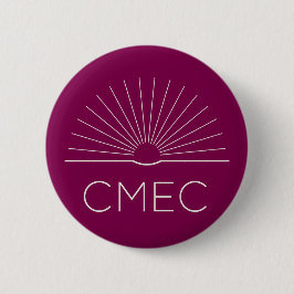 CMEC Button - diep rood met witte logo