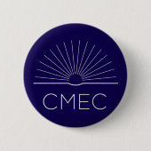 CMEC Button - marine met witte logo (Voorkant)