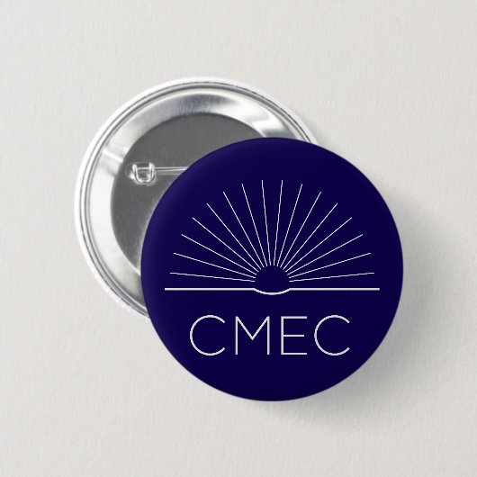 CMEC Button - marine met witte logo (Voorkant /achterkant)
