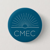 CMEC Button - turquoise met witte logo (Voorkant)