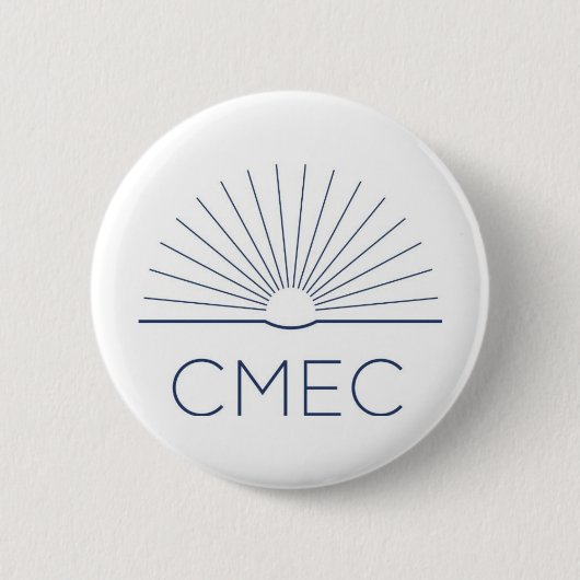 CMEC Button - wit met marine logo (Voorkant)