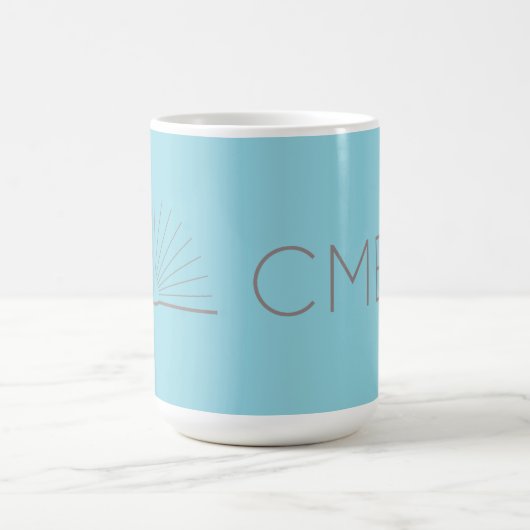 CMEC Coffee Mok - 15-oz, lichtblauw met grijs (Center)