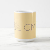 CMEC Coffee Mok - 15 oz, lichtgeel met grijs (Center)