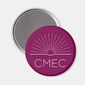 CMEC Koelkastmagneet - dieprood met witte logo Magneet (Voorkant / Achterkant)