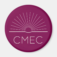 CMEC Koelkastmagneet - dieprood met witte logo