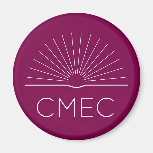 CMEC Koelkastmagneet - dieprood met witte logo Magneet (Voorkant)