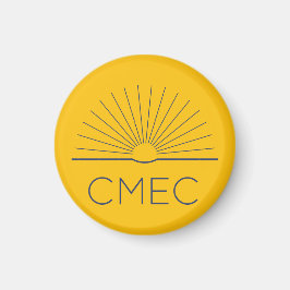 CMEC Koelkastmagneet - geel met marine logo Magneet