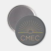 CMEC Koelkastmagneet - grijs met perzik logo Magneet (Voorkant / Achterkant)