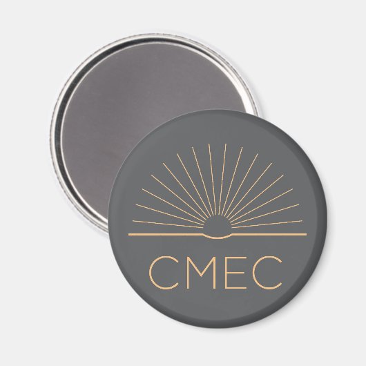CMEC Koelkastmagneet - grijs met perzik logo Magneet (Voorkant / Achterkant)