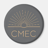 CMEC Koelkastmagneet - grijs met perzik logo Magneet (Voorkant)
