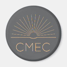 CMEC Koelkastmagneet - grijs met perzik logo