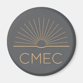CMEC Koelkastmagneet - grijs met perzik logo Magneet