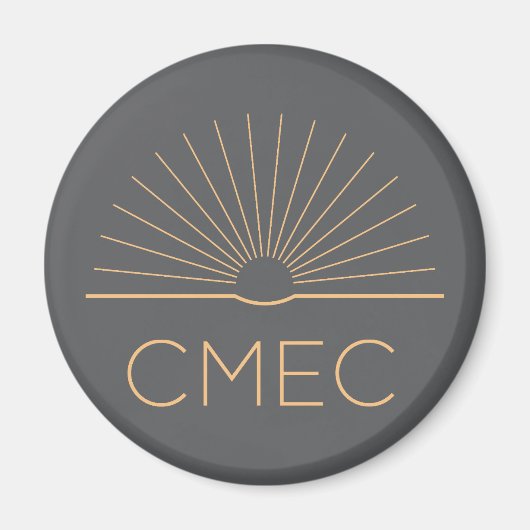 CMEC Koelkastmagneet - grijs met perzik logo Magneet (Voorkant)