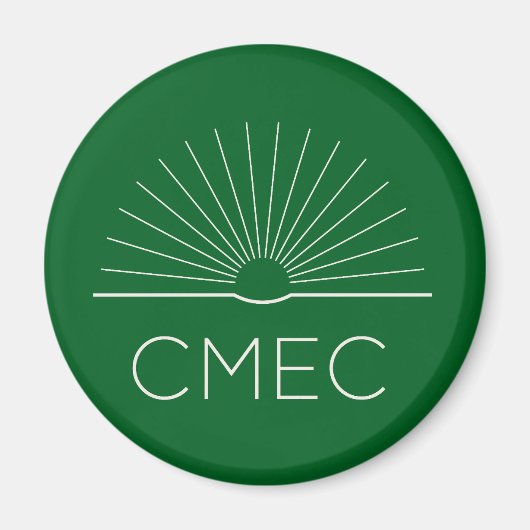 CMEC Koelkastmagneet - groen met witte logo Magneet (Voorkant)