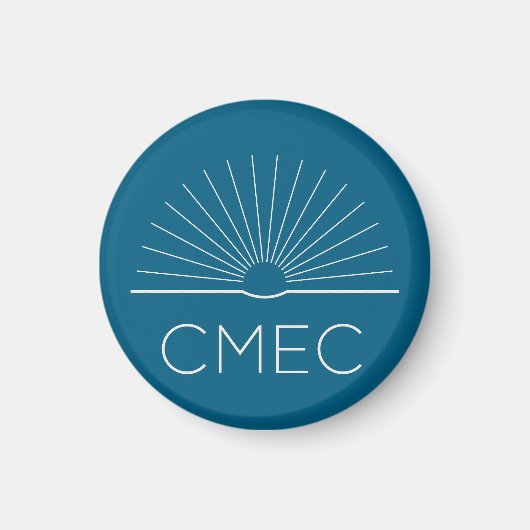 CMEC Koelkastmagneet - turquoise met witte logo Magneet (Voorkant)
