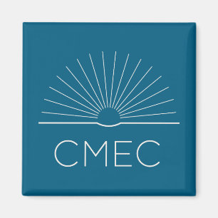 CMEC Koelkastmagneet - vierkant, turquoise met wit Magneet