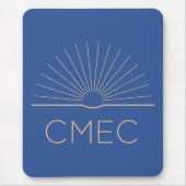CMEC Mousepad - vierkant, blauw met perzik logo Muismat (Voorkant)