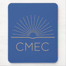CMEC Mousepad - vierkant, blauw met perzik logo Muismat