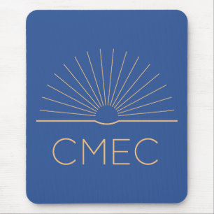CMEC Mousepad - vierkant, blauw met perzik logo Muismat