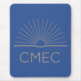 CMEC Mousepad - vierkant, blauw met perzik logo Muismat