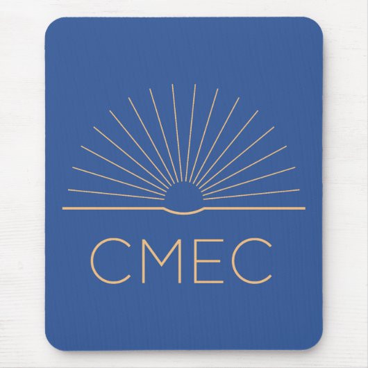 CMEC Mousepad - vierkant, blauw met perzik logo Muismat (Voorkant)