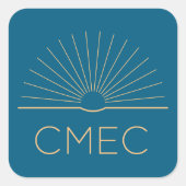 CMEC Stickers - vierkant, blauw met perzik, 3 "x3" (Voorkant)