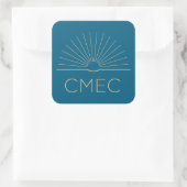 CMEC Stickers - vierkant, blauw met perzik, 3 "x3" (Tas)
