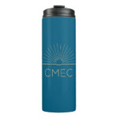 CMEC Thermische Reismok - 12 oz, blauw en perzik Thermosbeker (Voorkant)