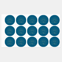 CMEC Waterdichte Stickers - rond, blauw en perzik