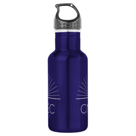 CMEC Waterfles - 18 oz, blauw met witte logo Waterfles (Achterkant)