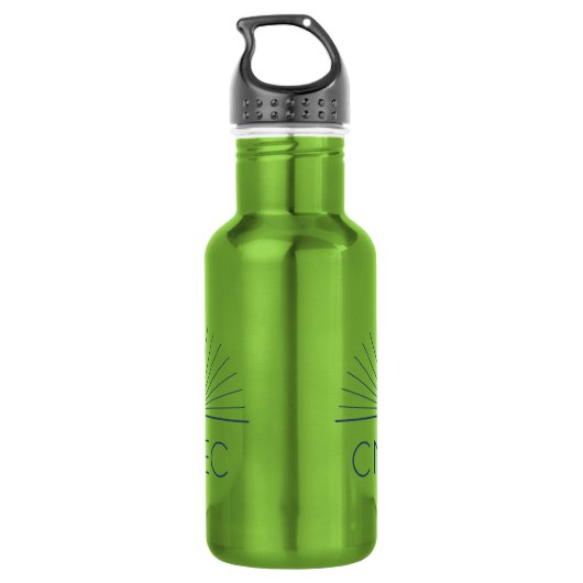 CMEC Waterfles - 18 oz, groen met marine logo Waterfles (Achterkant)
