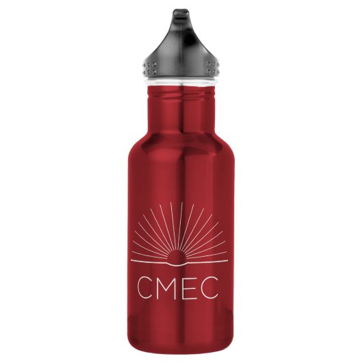 CMEC Waterfles - 18 oz, rood met witte logo (Rechts)