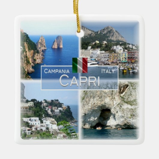 CMP020 CAPRI, Campanië, Italië Keramisch Ornament (Voorkant)