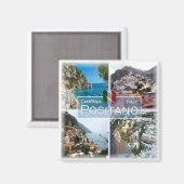 CMP028 POSITANO, Campania, Italië, Koelkast Magneet (Voorkant / Achterkant)
