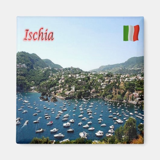 CMP062 ISCHIA, Haven, Campania, Italië, Koelkast Magneet (Voorkant)