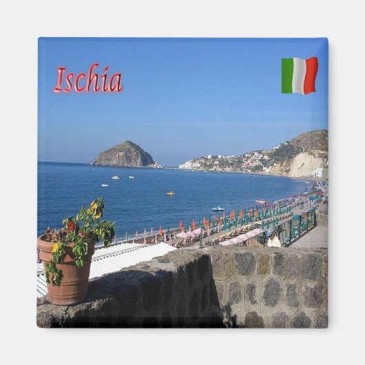 CMP063 ISCHIA, Campania, Italië, Koelkast Magneet (Voorkant)