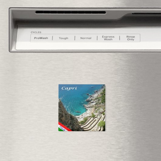 CMP117 CAPRI, Weg van het Zee, Italië, Koelkast Magneet (Insitu (Vaatwasser))