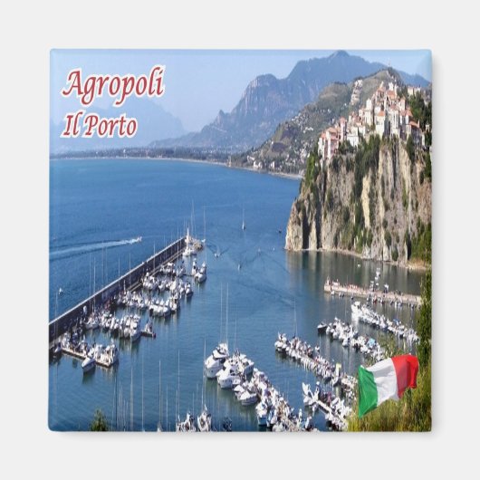 CMP129 AGROPOLI, SALERNO, de haven, koelkast Magneet (Voorkant)