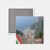 CMP135 AMALFI, Luchtvaart Uitzicht, Italië, Koelka Magneet (Voorkant / Achterkant)