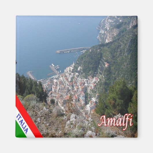 CMP135 AMALFI, Luchtvaart Uitzicht, Italië, Koelka Magneet (Voorkant)