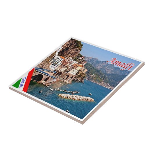 CMP139 AMALFI, Panorama, Italië, Tegeltje (Zijkant)