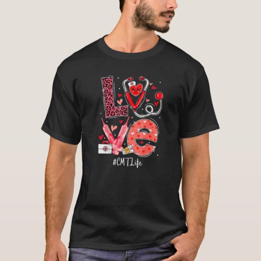 Cmt Nurse Life Heart Stethoscoop Rn Nurse Ma T-shirt (Voorkant)